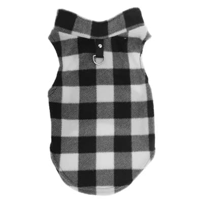 1 pc Small Dog Cat Jumpers, Plaid Polar Fleece Dog Cat Clothes, Winter Dog Cat Jumper Coat