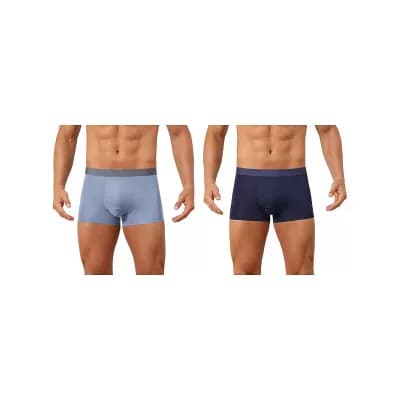 2 Packs Boxer Brief for Men's Solid Color Elastic Waistband Lightweight Breathable Underwear