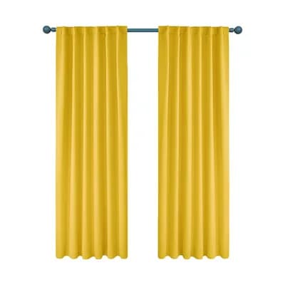 2-Panel Extra-Long Yellow Curtains
