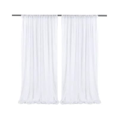 2-Panel White Chiffon Curtains