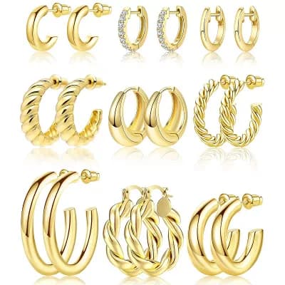 Twisted Huggie Hoop Set