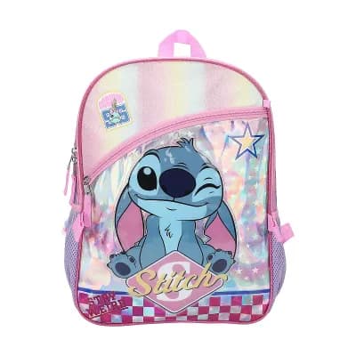 Stitch 5 pc Backpack Set with Padded Straps & Multiple Compartments