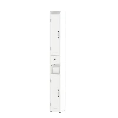 67.51-Inch Freestanding Bathroom Storage Cabinet with Adjustable Shelves and Open Compartments
