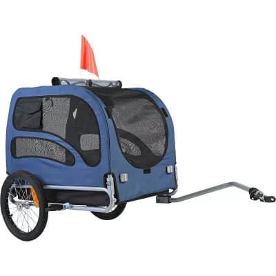 Dog Bicycle Trailer with PVC Cover and Removable Wheels for Outdoor Rides