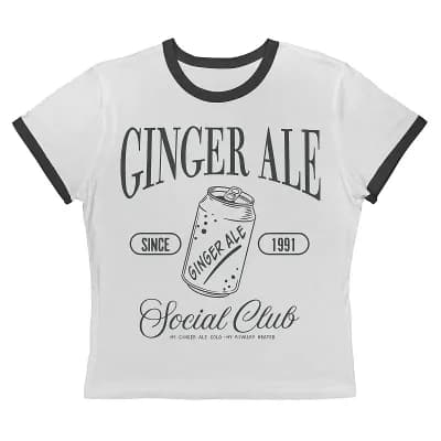 Juniors' Grayson Threads The Label Ginger Ale Social Club Since 1991 Graphic Ringer Baby Tee