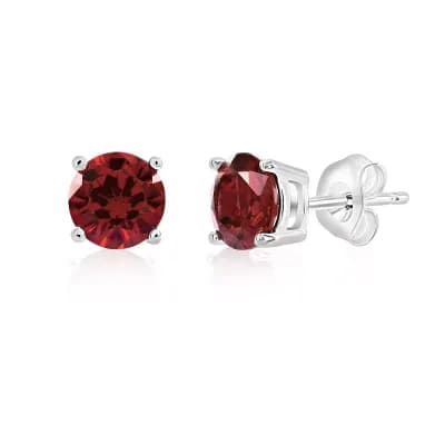 Sterling Silver Round Cut Studs