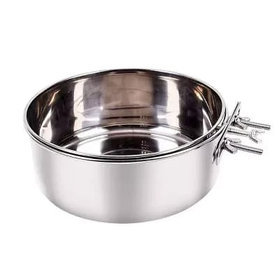 Stainless Steel Dog Crate Mounted Bowl with Adjustable Clamp Bracket