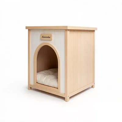 IFMALL Solid Wood Indoor Pet House and Side Table Shelter Small Cats Dogs
