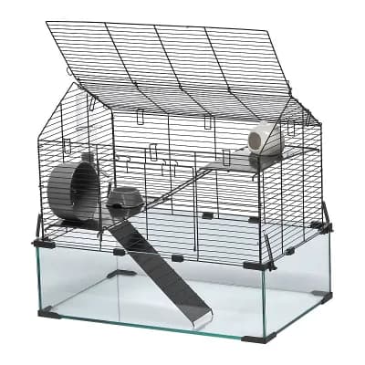 Modern Hamster Cage with Ventilation and Clear Panels