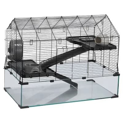 Compact Hamster Cage with Ventilation Holes, Washable Panels, Easy Assembly
