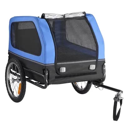 Dog Bike Carrier with Spacious Cabin, Built-In Leash, and Rear Reflector