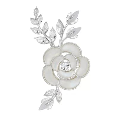 Napier Silver Tone Elevated Flower Pin
