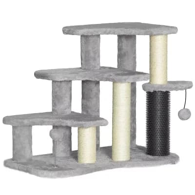PawHut 2 in 1 Cat Tree Tower Pet Stairs with Scratching Tickling Post