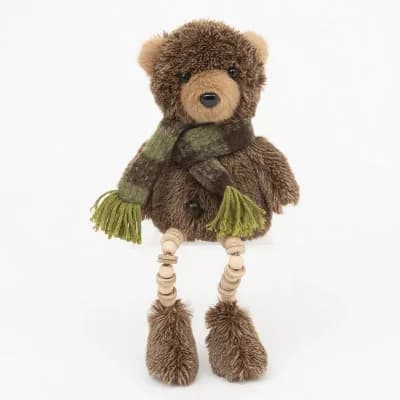 16-inch Bear with Plaid Scarf Sitter Table Decor