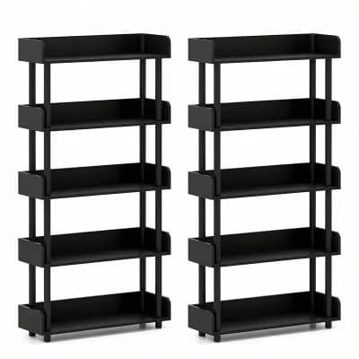 Costway 5 tier Bookshelf, Open Bookcase with Anti-Tipping Kit, Storage Unit for Living Room