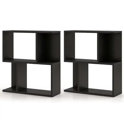 Costway 3 tier Bookshelf Geometric Bookcase Side Table with Open Storage Display Shelf