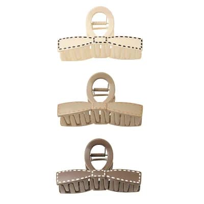 SO® 3-Pack Printed Bow Claw Clips
