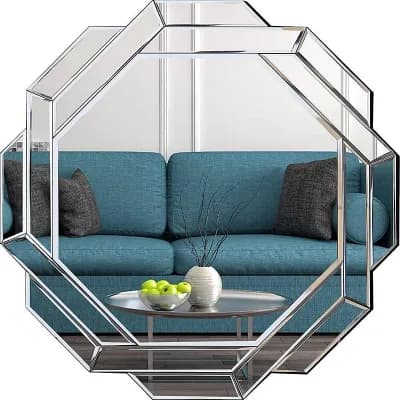 Silver Helicoid Octagonal Frameless Beveled Mirror