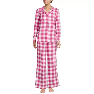 Women's Lands' End Long Sleeve Button Front Pajama Top