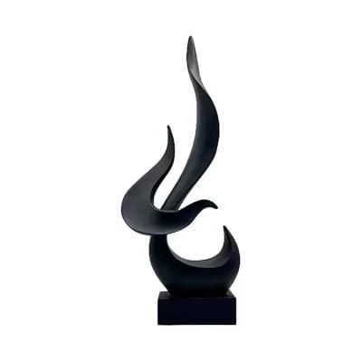 Black Flame Decorative Sculpture