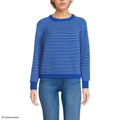 Women's Lands' End Drifter Raglan Crew Sweater