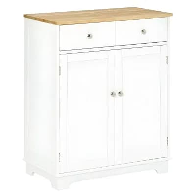 Multi-Use Storage Cabinet with Drawers & Adjustable Shelf for Kitchen or Entryway