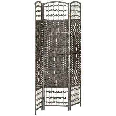 3-Panel Folding Privacy Screen with Diamond-Woven Paper Fiber for Bedroom or Office