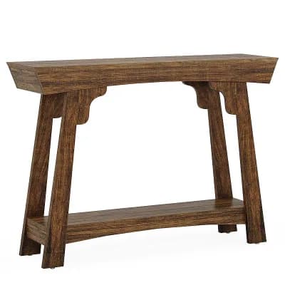 2 tier Console Table for Entryway, Narrow Sofa Table with Storage Shelf, Hallway Table