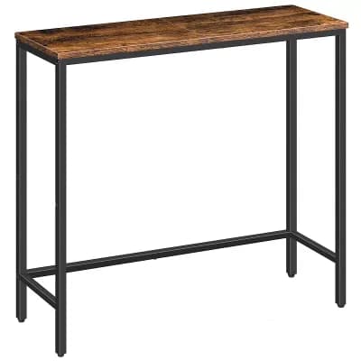 Narrow Console Table with Shelves, Industrial Sofa Table for Small Spaces