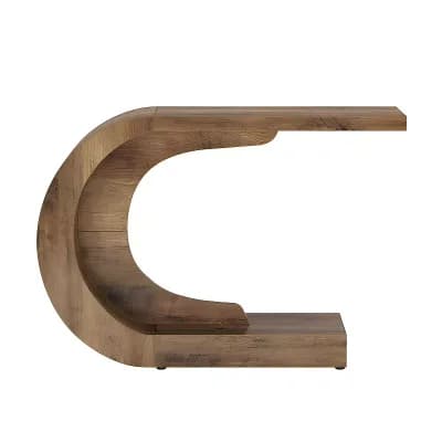 Wave-Base Console Table Wood Engineered Table for Entryway or Sofa Placement