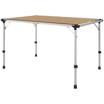 Large Portable Folding Camping Table with Adjustable Legs and Aluminum Frame for Picnic or Tailgate