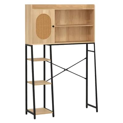 Over the Toilet Storage Rack with Cabinet and Open Shelves