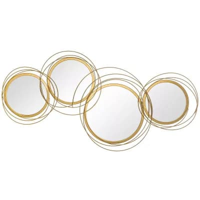 Round Mirror with Decorative Metal Frame for Living Room or Bedroom