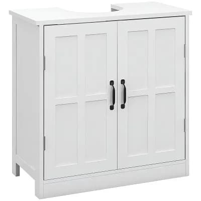 Under Sink Bathroom Storage Cabinet with Double Doors, Adjustable Shelf