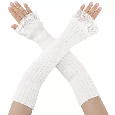 Women's Fingerless Gloves Lace Arm Warmers Sleeves for Party College