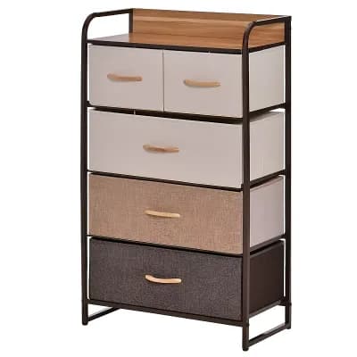 5-Bin Storage Dresser for Laundry, Living Room, Entryway, Closet, or Playroom