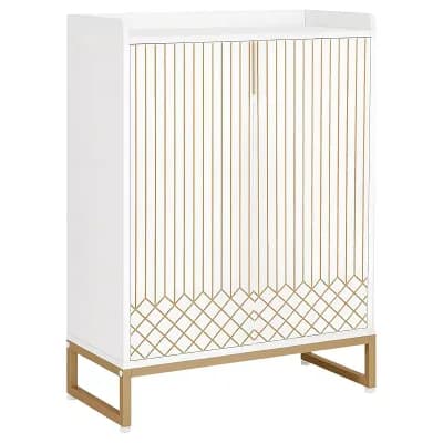 5 tier Shoe Cabinet for 2025 Pairs with Slim Vertical Design - White Finish