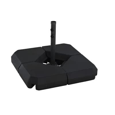 4-Plate Umbrella Base System with Steel Frame, Fits 2" Patio Umbrella Pole - Black