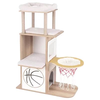 Cat Tree with Hammock, Two Cat Condos, Perches and Scratching Posts