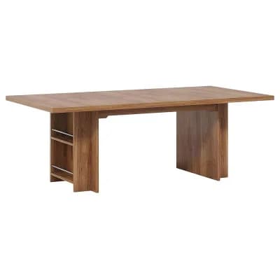 63-Inch Dining Table Seats 4-6, Rectangular Table for Home, Office, or Crafts - Light Brown