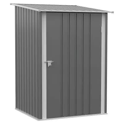 Backyard Storage Shed with Slanted Roof and Lockable Door for Patio Storage