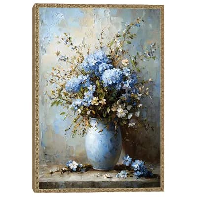 Masterpiece Sky Colored Hydrangeas Framed Wall Art