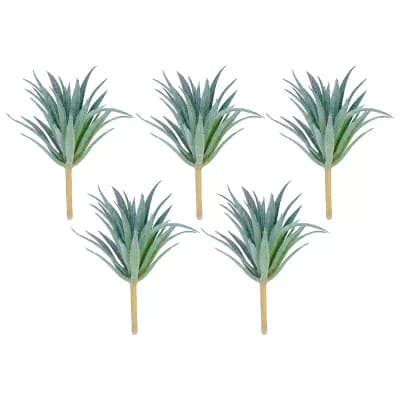 5 pc Realistic Artificial Air Plants 2.8" Mini Faux Tillandsia Bromeliad Flocked Soft PE Greenery