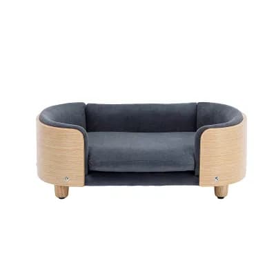 Scandinavian Elevated Pet Sofa Solid Wood Mid Size