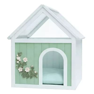 Cedar Wooden Pet House with Transparent Roof for Cats and Small Dogs