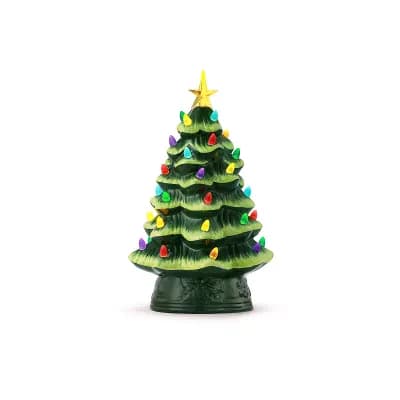 Mr Christmas 12-Inch Ceramic Nostalgic Tree Table Decor