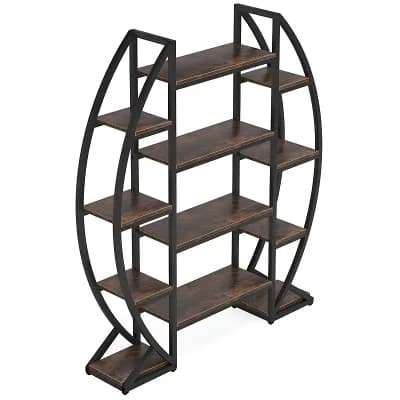 12-Shelf Plant Stand, 5 tier Triple Wide Half-Moon Plant Shelf for Living Room or Balcony