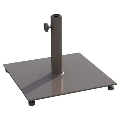 Patio Umbrella Base Stand for 1.5"1.9" Pole, Metal Square - Brown