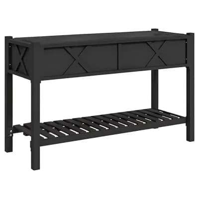 Raised Garden Bed Planter Box with Storage Shelf for Patio, Deck or Balcony