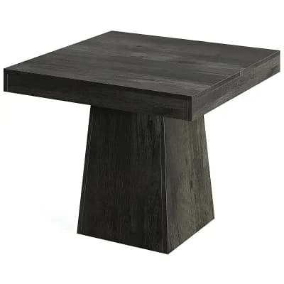 Farmhouse Dining Table for 4, Wood Finish, Pedestal Base, Compact Table